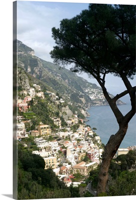 Europe, Italy, Amalfi Coast, Positano, Town View