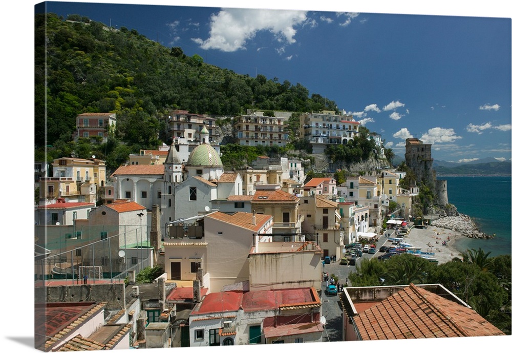 ITALY-Campania-(Amalfi Coast)-CETARA:.Town View from Beach... Walter Bibikow 2005