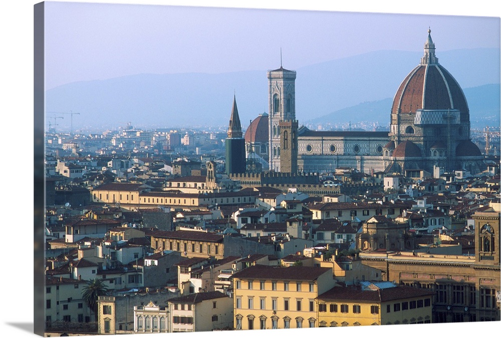 Europe, Italy, Florence..Cityscape with The Duomo dominating the skyline.