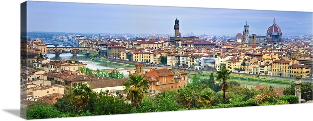 Europe, Italy, Florence. Panoramic city overview.