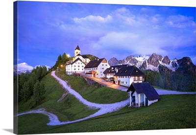 Europe, Italy, Monte Lussari, Sunset On Ski Resort