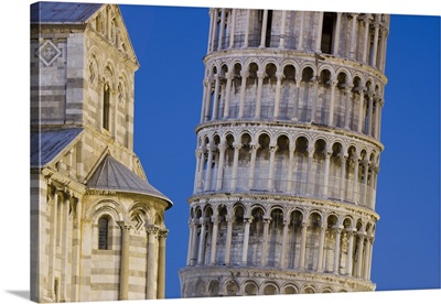 Europe, Italy, Pisa Close-Up Of Leaning Tower And Pisa Cathedral