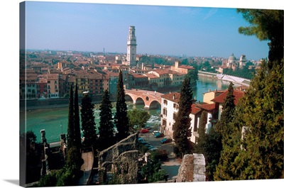 Europe, Italy, Verona. The Adige River