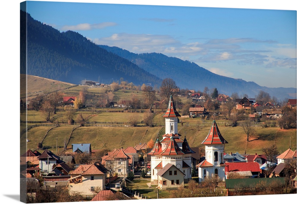 Europe, Romania, Bucovina, Campulung Moldovenesc, Fall colors.