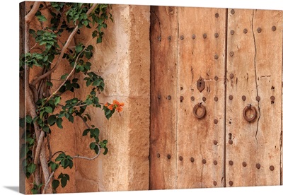 Europe, Spain, Balearic Islands, Mallorca, Arta, Wooden Doors With Iron Ring Door Pulls