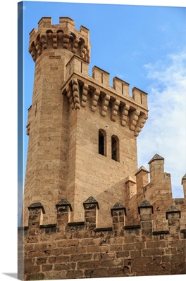 Europe, Spain, Balearic Islands, Mallorca, Stone Towers, Turets Of Almudaina Palace