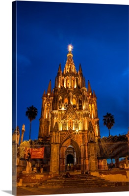 Evening Lights Parroquia Archangel Church San Miguel De Allende, Mexico