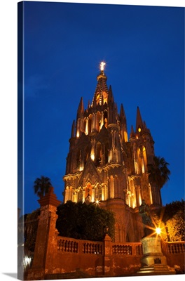 Evening Lights Parroquia, Archangel Church San Miguel De Allende, Mexico