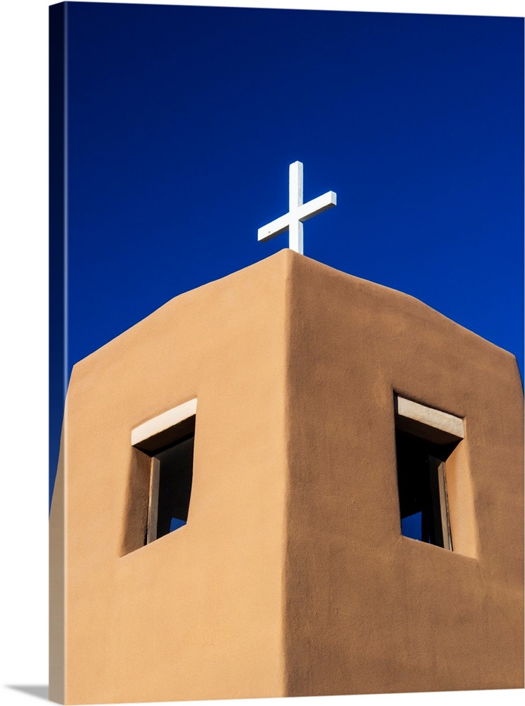 North America, USA, New Mexico, Exterior facade of Sacred Heart Church in Nambe New Mexico