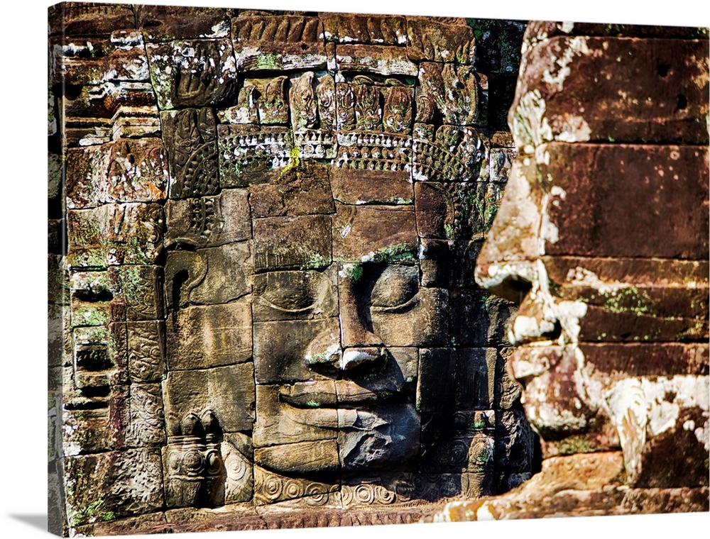 Faces of the Bayon Temple in Siem Reap, Angkor Watt, Cambodia.