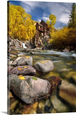 Fall At The Crystal Mill Near Marble, Colorado In The Rocky Mountains