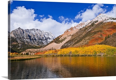 Fall color and early snow at North Lake, Inyo NF, Sierra Nevada Mountains, California