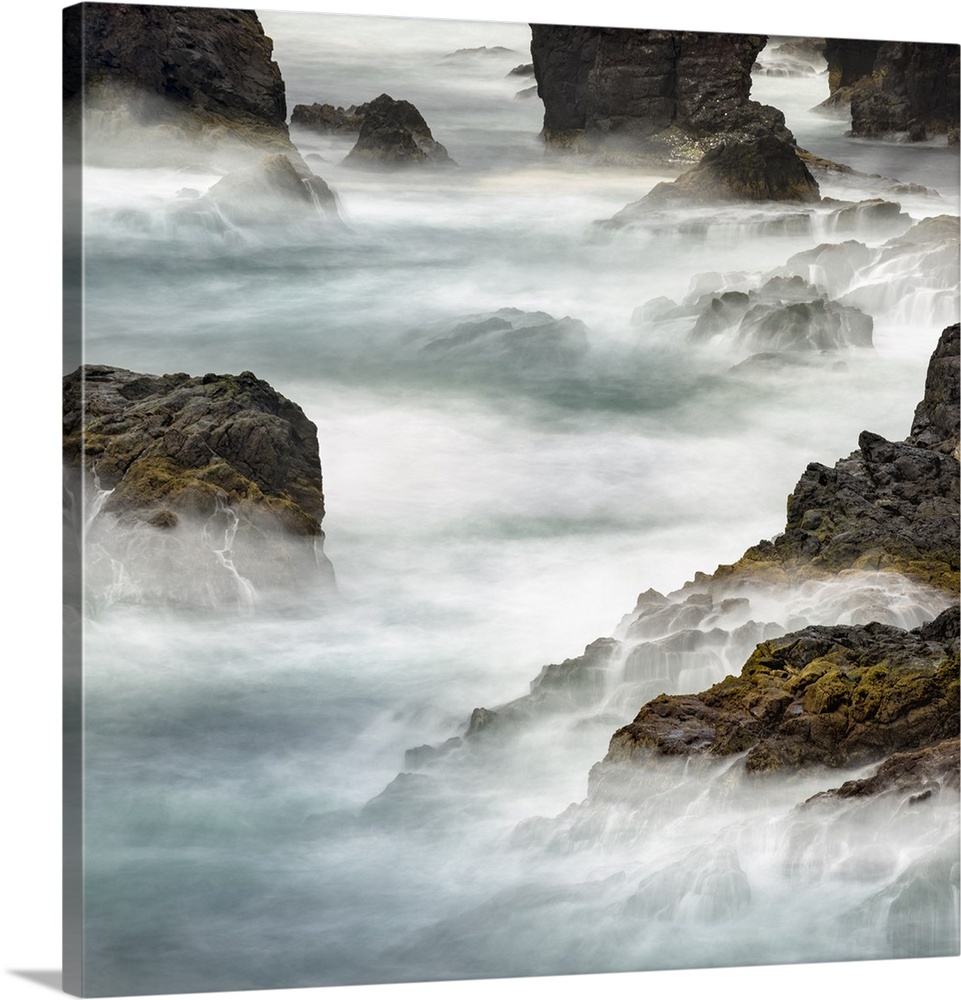 Famous cliffs and sea stacks of Esha Ness, Shetland Islands.