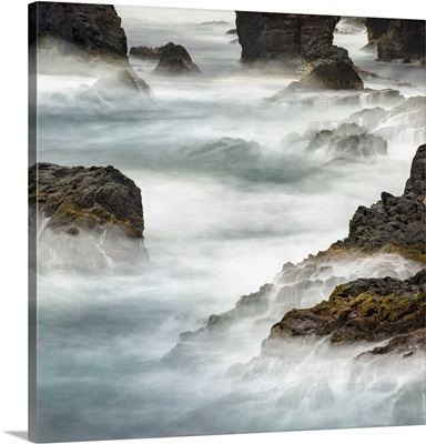 Famous cliffs and sea stacks of Esha Ness, Shetland Islands