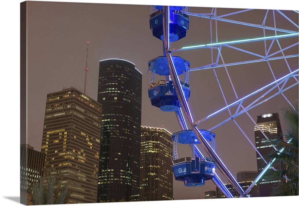 Ferris Wheel in Downtown Houston, Evening.