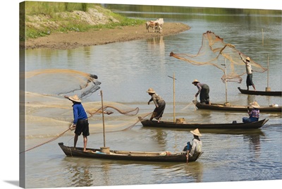 Fishermen Fishing On The River, Myanmar
