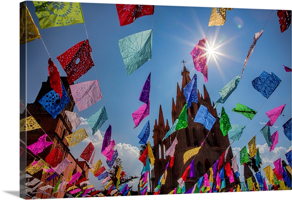 Flags flying for the Day of the Dead celabration.