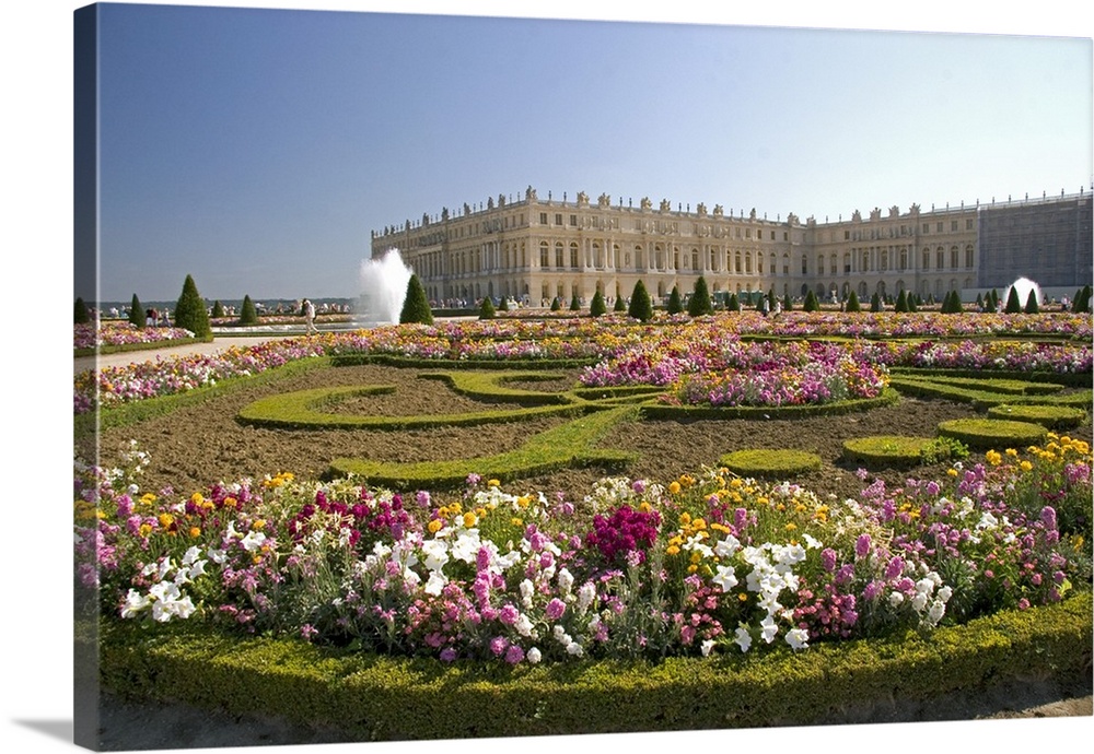 Formal gardens of The Palace of Versailles at Versailles in the department of Yvelines, France.
