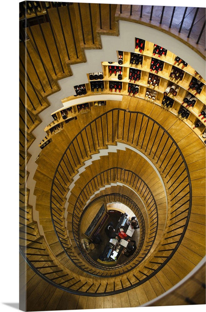 France, Aquitaine Region, Bordeaux, Overview Of The L'Intendant Wineshop Staircase