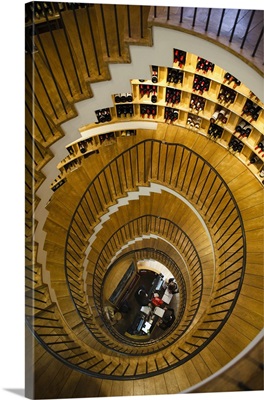 France, Aquitaine Region, Bordeaux, Overview Of The L'Intendant Wineshop Staircase