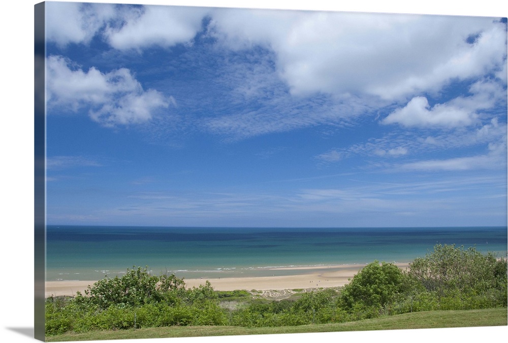 France, Normandy, Colleville-Sur-Mer. View of Omaha Beach from the Normandy American Cemetery. Shot on the 66th Anniversar...