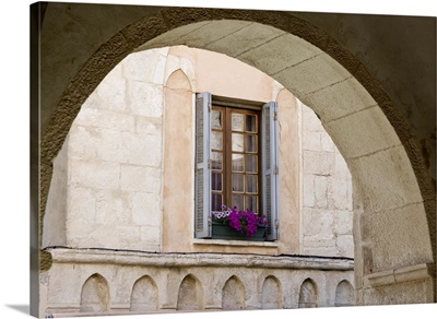 France, Corsica, Window And Walls In Old Town Of Bonafacio