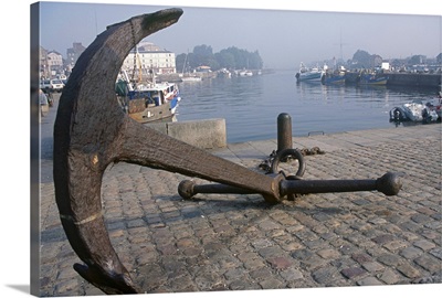France, Honfleur. Anchor at Quay of Bassin de L'est
