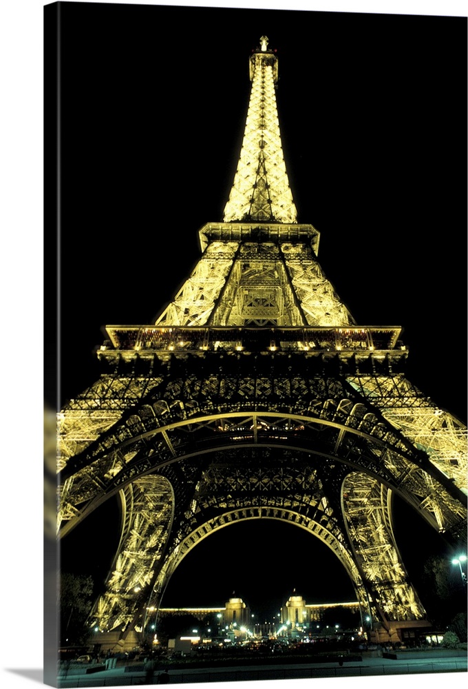 Europe, France, Paris, Eiffel Tower at night.