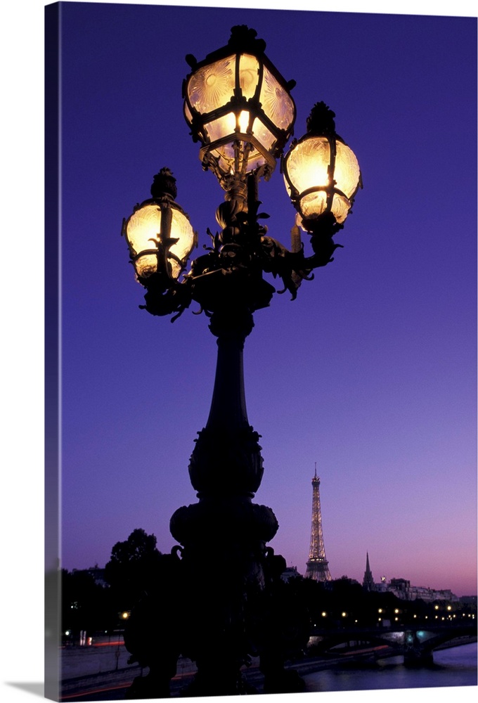 France, Paris, Streetlamp, Pont Alexandre III, Eiffel Tower In ...