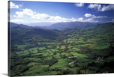 France, Pyrenees, Ariege, View of valley