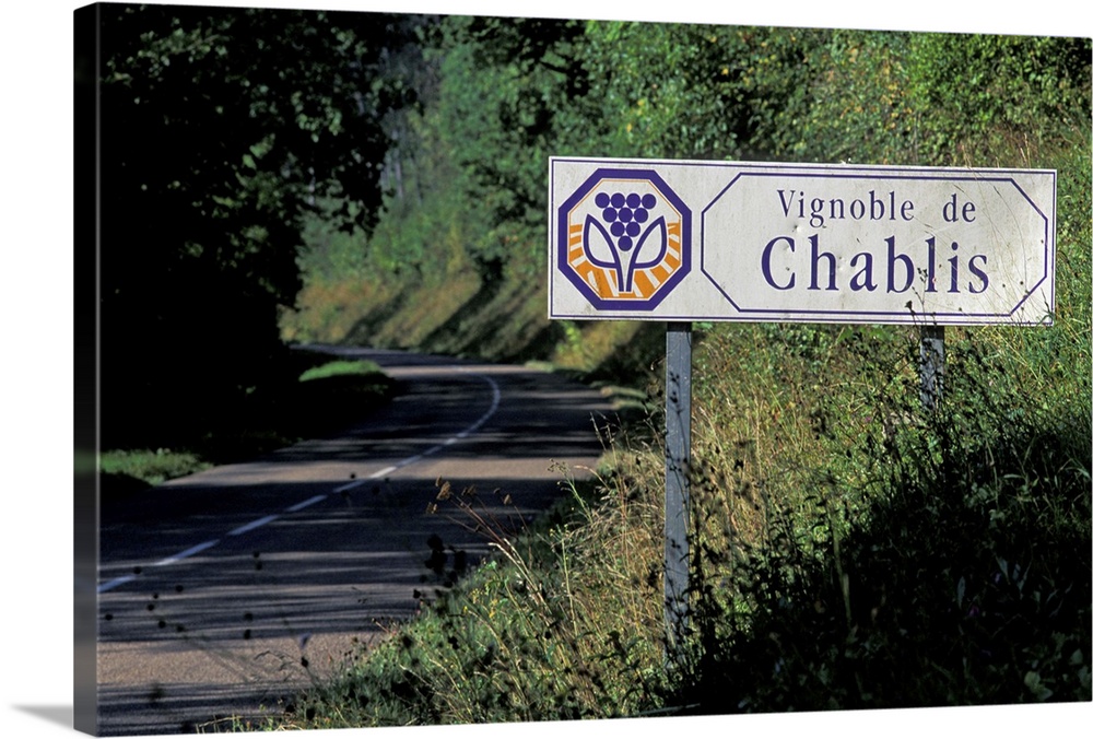 Europe, France. Sign at Chablis