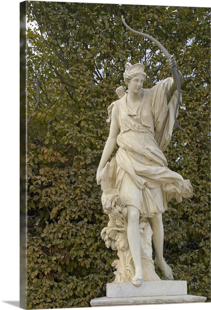 France, Versailles, marble statue in gardens