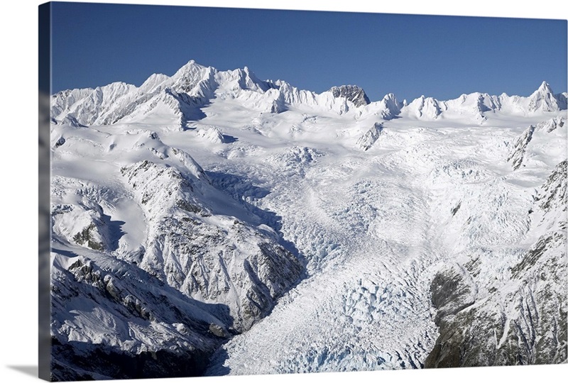 Franz Josef Glacier, West Coast, South Island, New Zealand - aerial ...