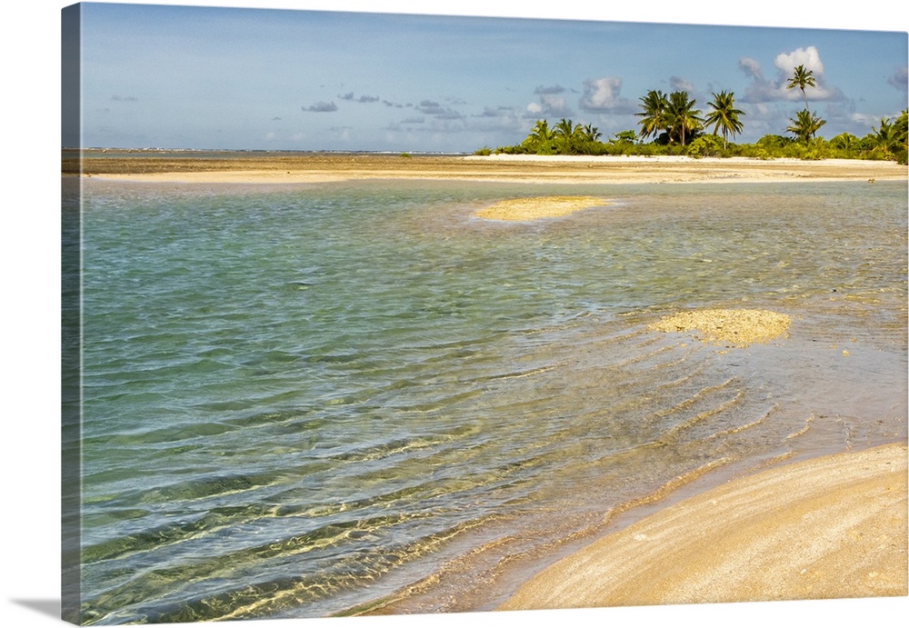 French Polynesia, Tikehau Atoll. Atoll beach and ocean.