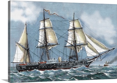 Frigate 'Blanca' of the Spanish Navy aimed at a voyage of circumnavigation