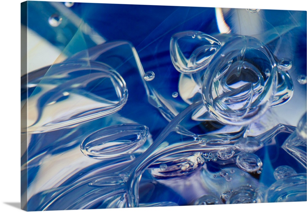 Frozen bubbles in glass.