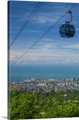 Georgia, Batumi, Anuria Mountain, Argo Cable Car And City Skyline