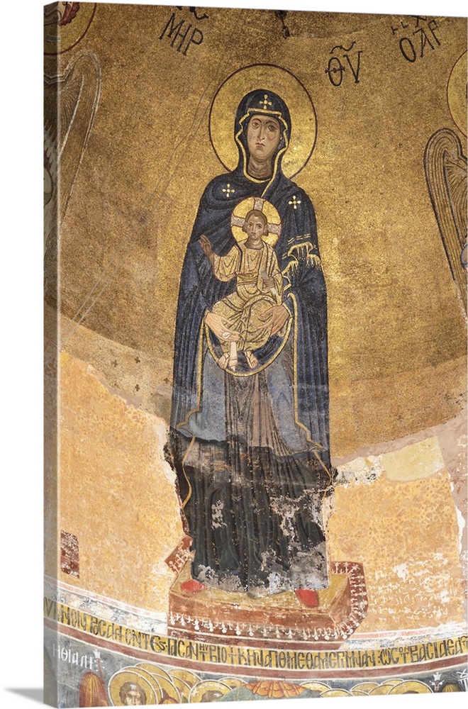Georgia, Kutaisi. Religious artwork inside the Gelati Monastery.