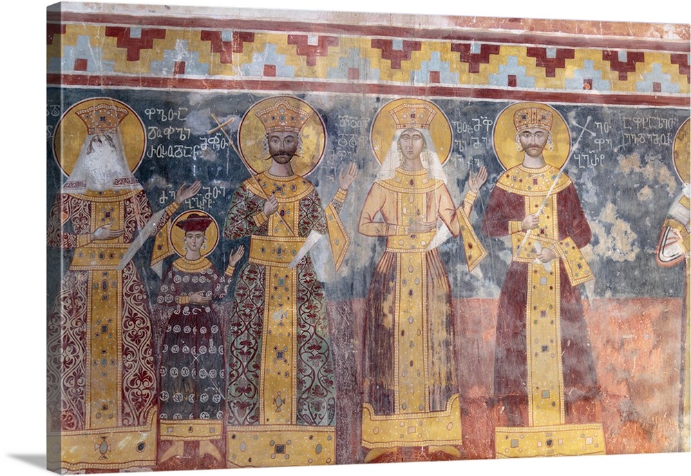 Georgia, Kutaisi. Religious artwork inside the Gelati Monastery.