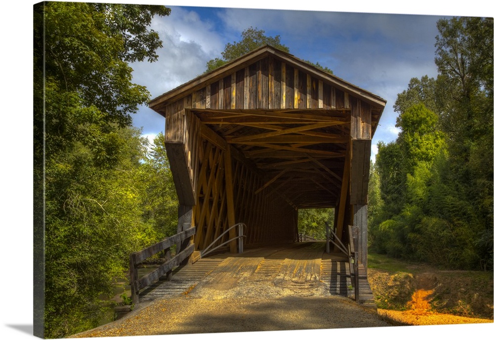USA, Georgia, Oldest wooden covered bridge in Georgia.