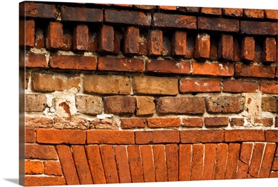 Georgia, Savannah, Brick on an old building in the Historic District