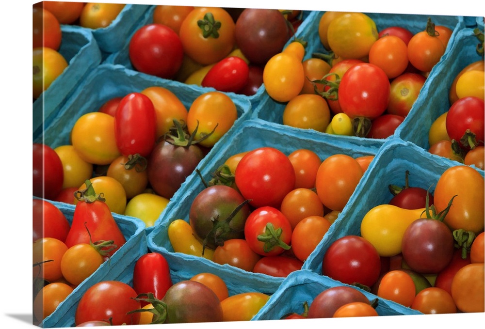 USA, Georgia, Savannah, Cherry tomatoes at a farmer's market in Savannah.