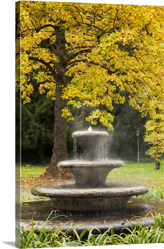 Germany, Baden-Wurttemburg, Baden-Baden, outdoor hot spring, fall.