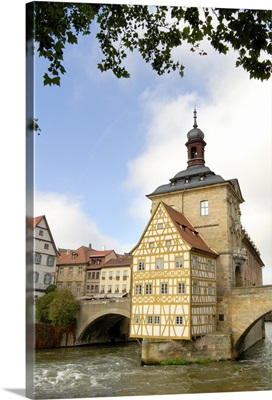 Germany, Bamberg, Old Town Hall on the river Regnitz
