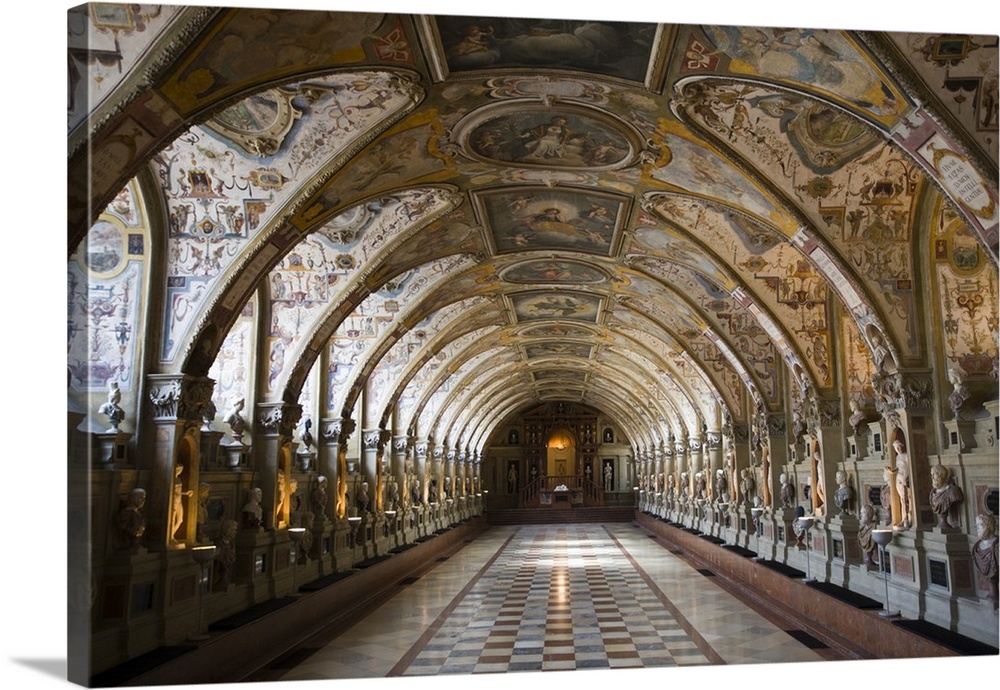Germany, Bayern-Bavaria, Munich. Residenzmuseum, vaulted ceiling of the Antiquarium.