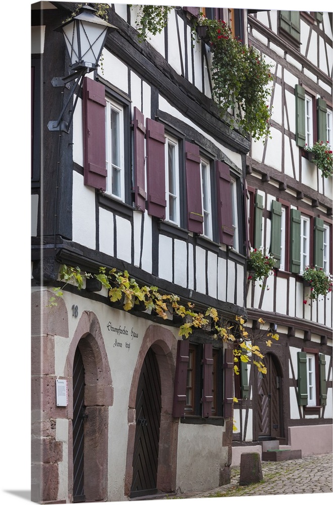 Germany, Black Forest, Schiltach, traditional building details, autumn.