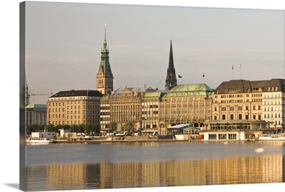 Germany, State Of Hamburg, Hamburg, City From Binnenalster Lake