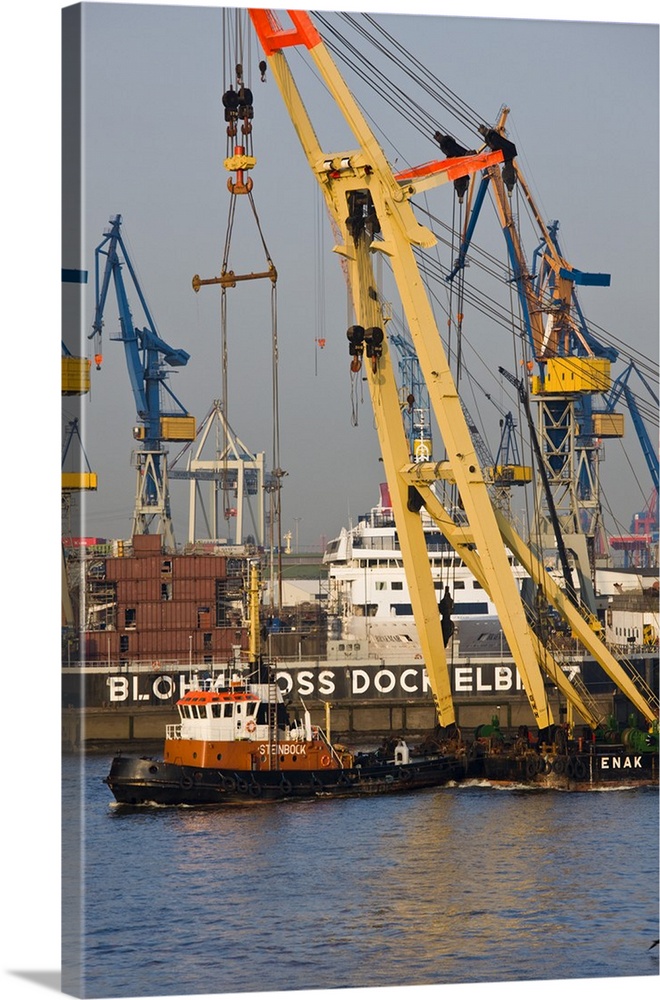 Germany, State of Hamburg, Hamburg. Elbe River shipyards.