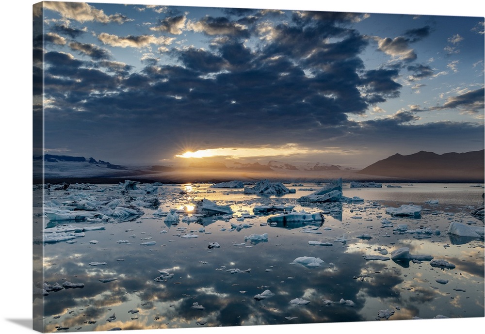 Glacial ice in Jokulsarlon Lagoon in Iceland.