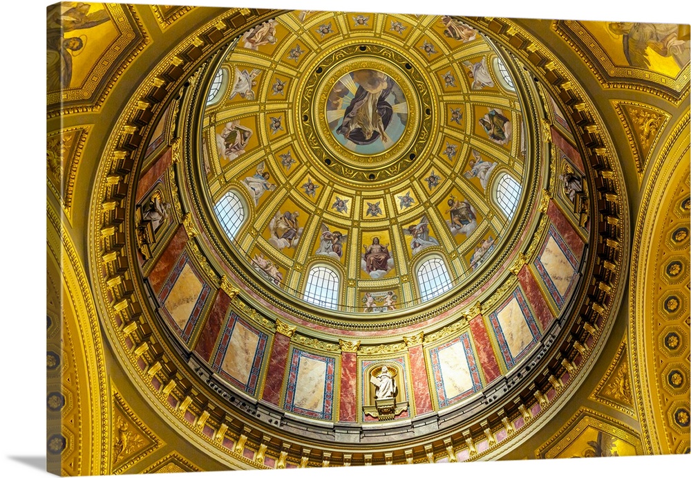 Dome God Christ Basilica Arch Saint Stephens Cathedral Budapest Hungary. Saint Stephens named after King Stephens who brou...